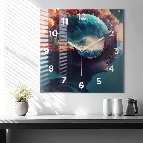 Orologio quadrato Mondo futuristico
