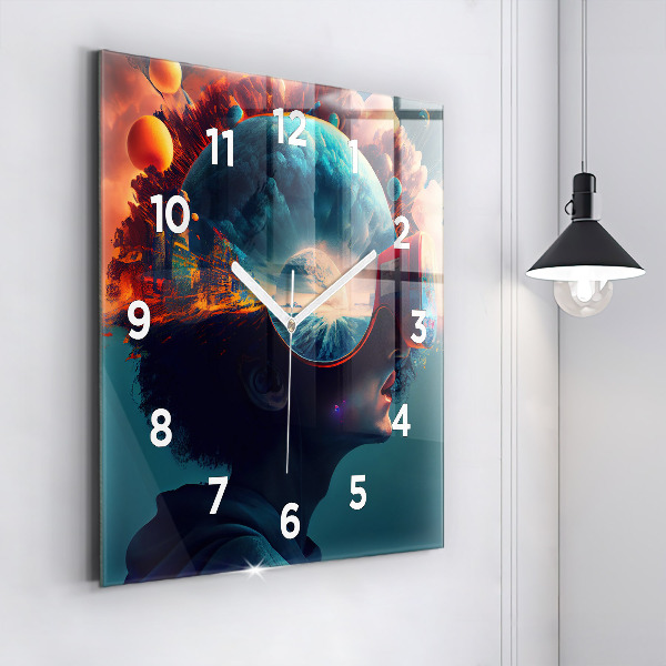 Orologio quadrato Mondo futuristico