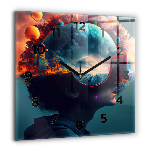 Orologio quadrato Mondo futuristico