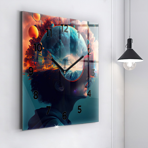 Orologio quadrato Mondo futuristico