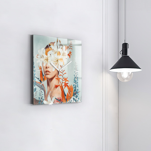 Orologio quadrato Donna con fiori