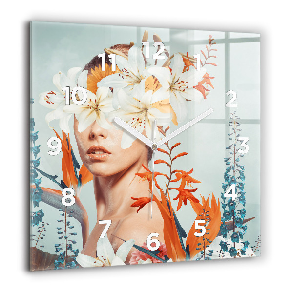 Orologio quadrato Donna con fiori