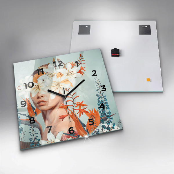 Orologio quadrato Donna con fiori