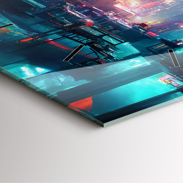 Orologio quadrato Città in stile cyberpunk