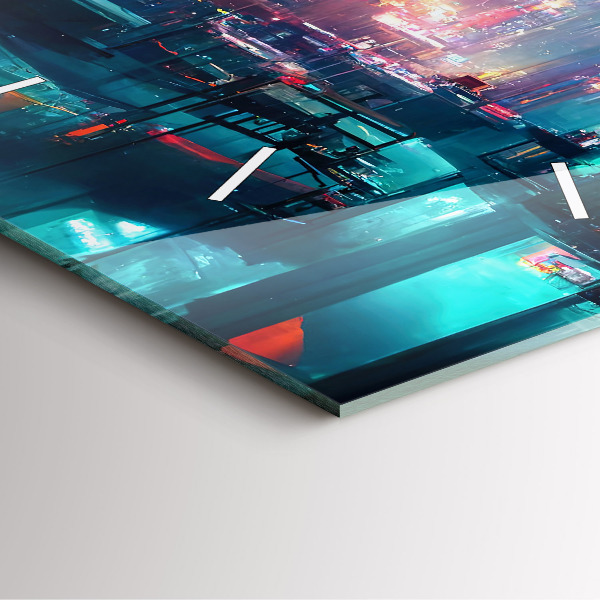 Orologio quadrato Città in stile cyberpunk