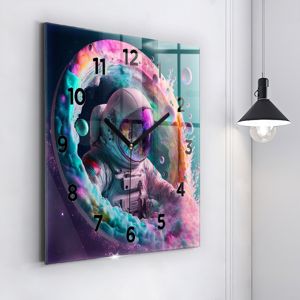 Orologio quadrato Cosmonauta e nuvole colorate