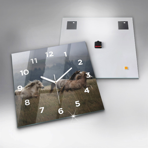 Orologio quadrato Cavalli al galoppo