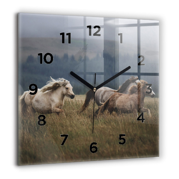 Orologio quadrato Cavalli al galoppo
