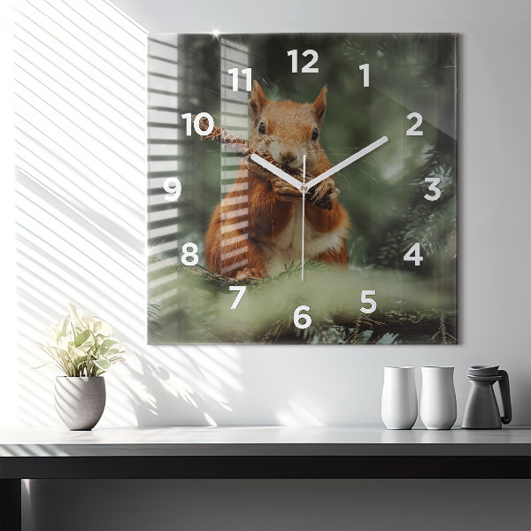 Orologio quadrato Scoiattolo e natura selvaggia