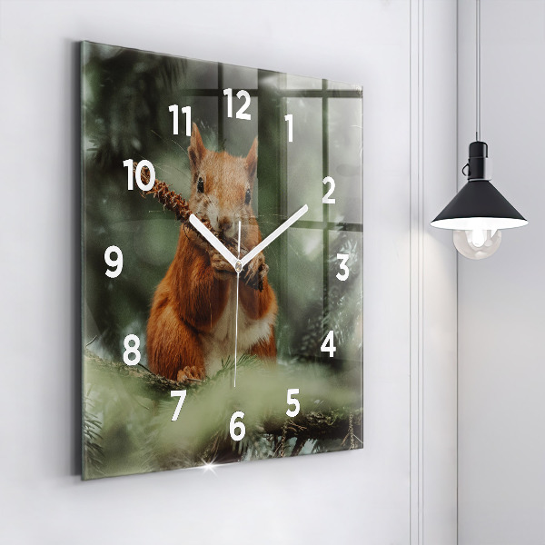 Orologio quadrato Scoiattolo e natura selvaggia
