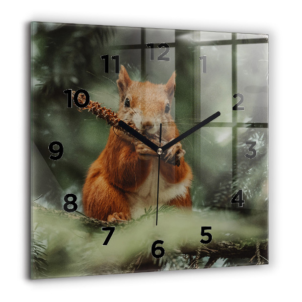 Orologio quadrato Scoiattolo e natura selvaggia