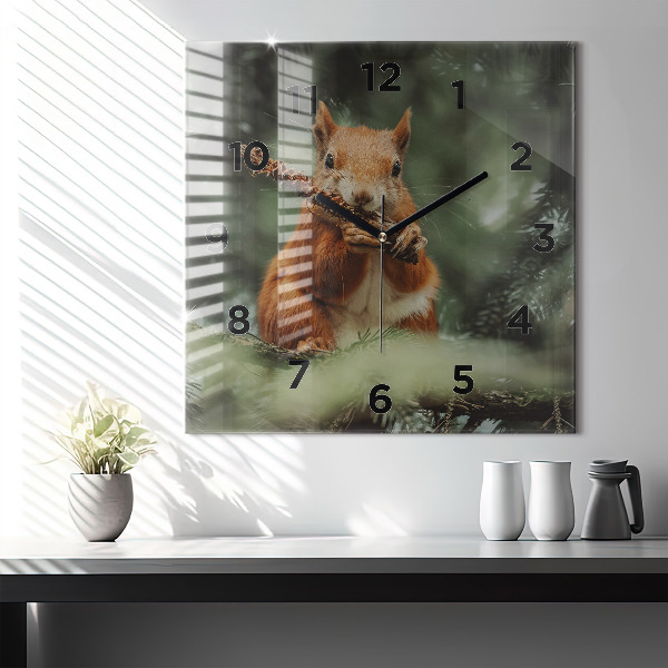 Orologio quadrato Scoiattolo e natura selvaggia
