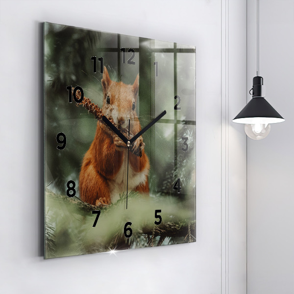 Orologio quadrato Scoiattolo e natura selvaggia