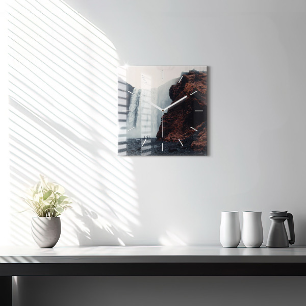 Orologio quadrato Paesaggio della cascata Islanda