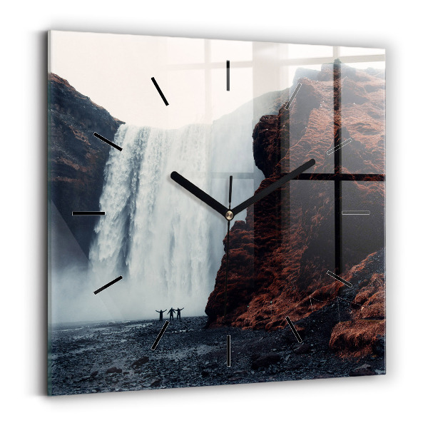 Orologio quadrato Paesaggio della cascata Islanda