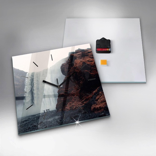 Orologio quadrato Paesaggio della cascata Islanda