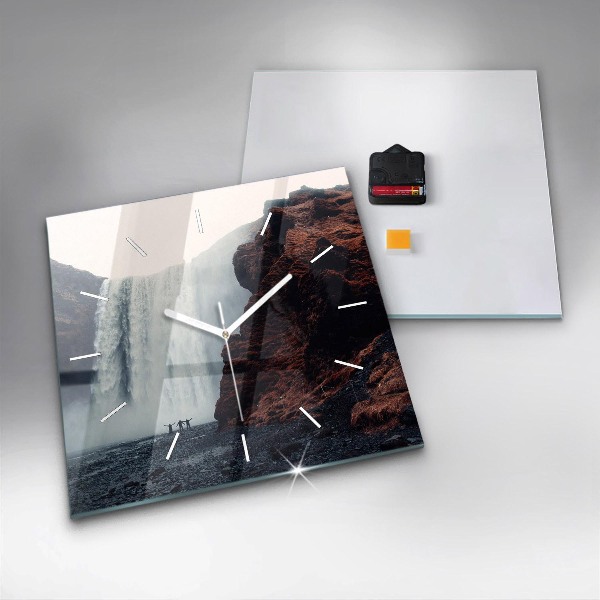Orologio quadrato Paesaggio della cascata Islanda