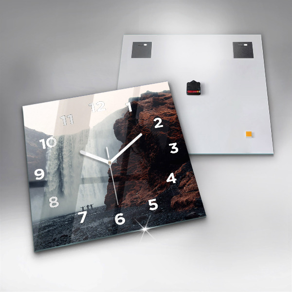 Orologio quadrato Paesaggio della cascata Islanda