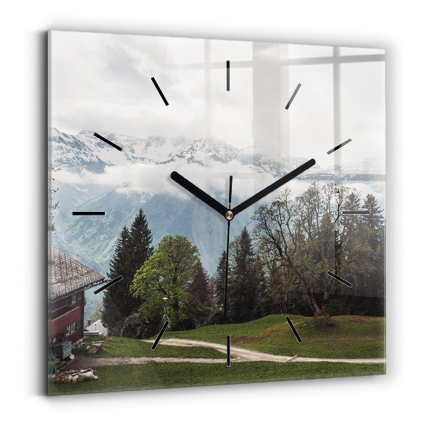 Orologio quadrato Vista sulle montagne