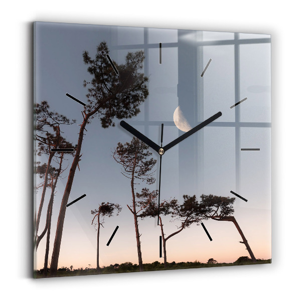 Orologio quadrato Mezzaluna e alberi