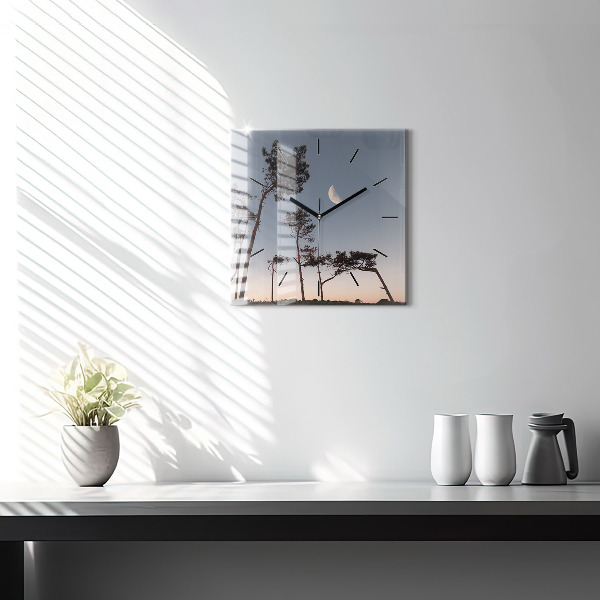 Orologio quadrato Mezzaluna e alberi