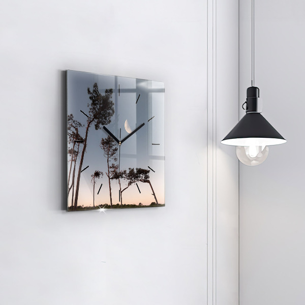 Orologio quadrato Mezzaluna e alberi