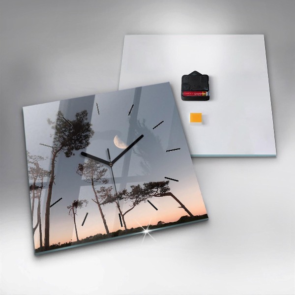 Orologio quadrato Mezzaluna e alberi