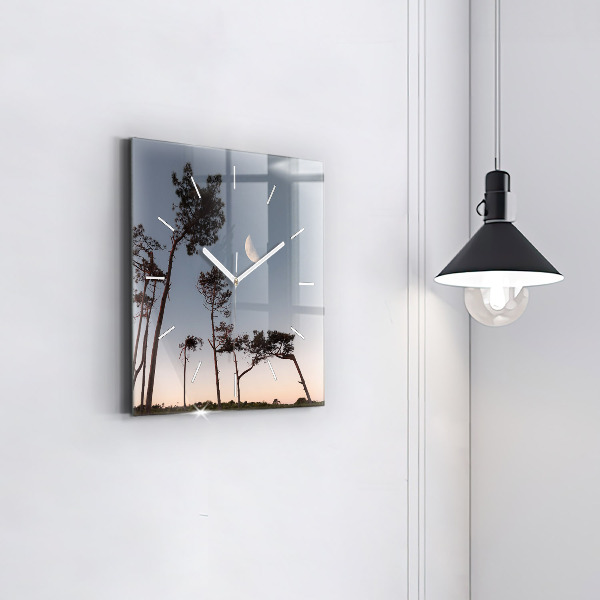 Orologio quadrato Mezzaluna e alberi