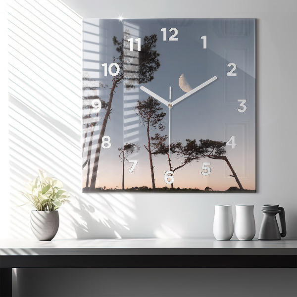 Orologio quadrato Mezzaluna e alberi