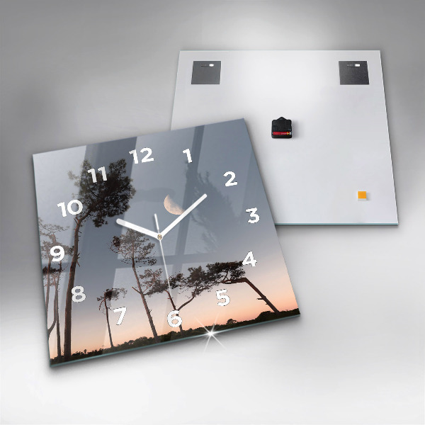 Orologio quadrato Mezzaluna e alberi