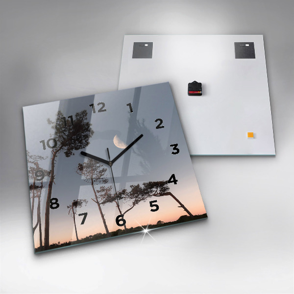 Orologio quadrato Mezzaluna e alberi