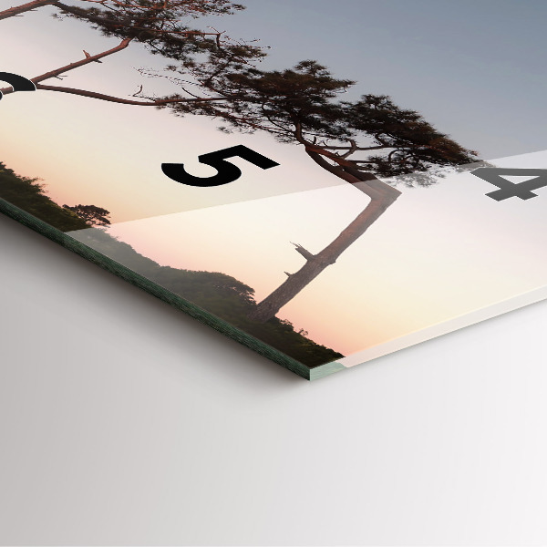 Orologio quadrato Mezzaluna e alberi