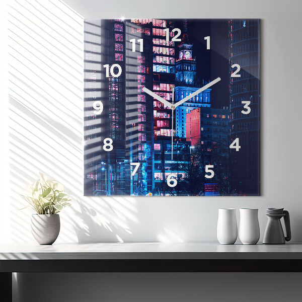 Orologio quadrato Varsavia di notte