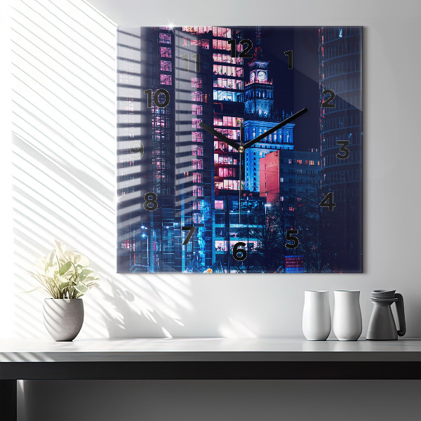 Orologio quadrato Varsavia di notte