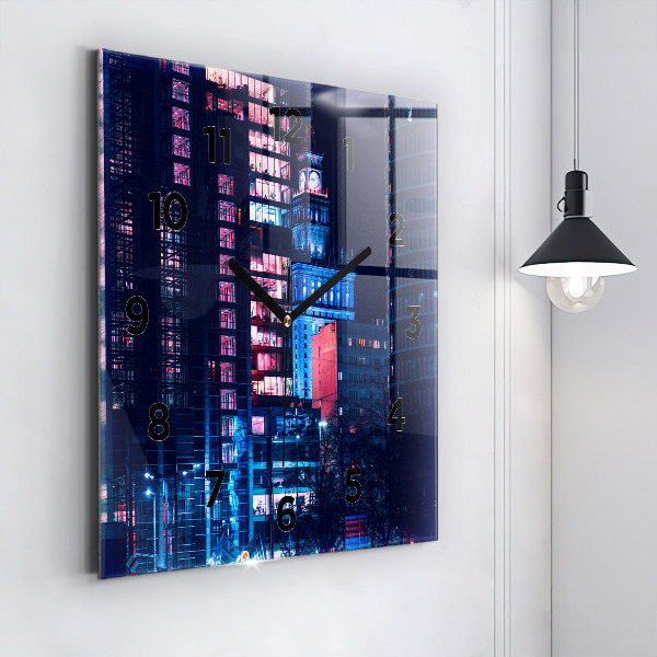 Orologio quadrato Varsavia di notte