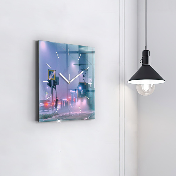 Orologio quadrato Varsavia nella nebbia