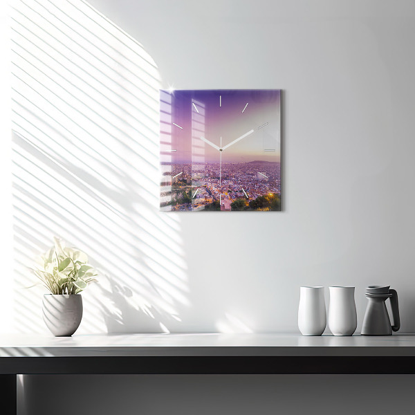 Orologio quadrato in vetro Bunker di Barcellona El Carmel