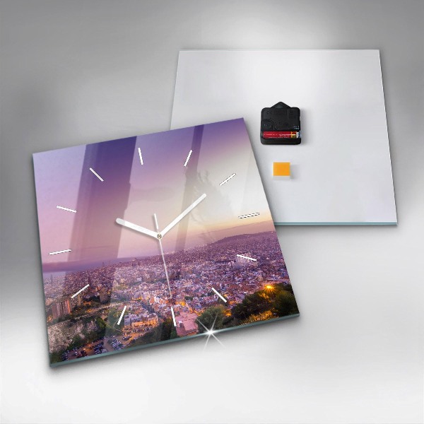 Orologio quadrato in vetro Bunker di Barcellona El Carmel