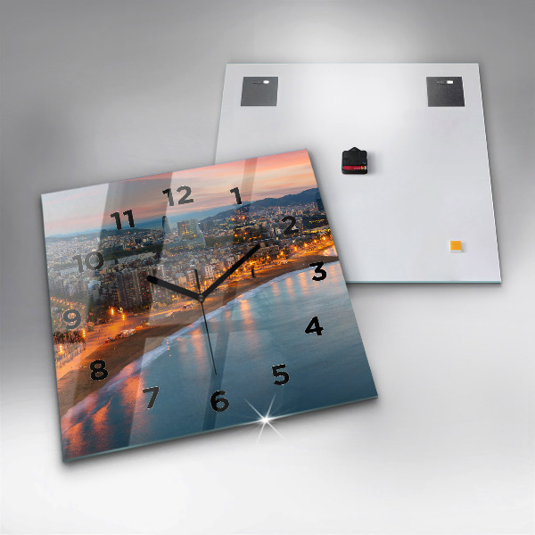 Orologio quadrato in vetro Spiaggia di Barcellona