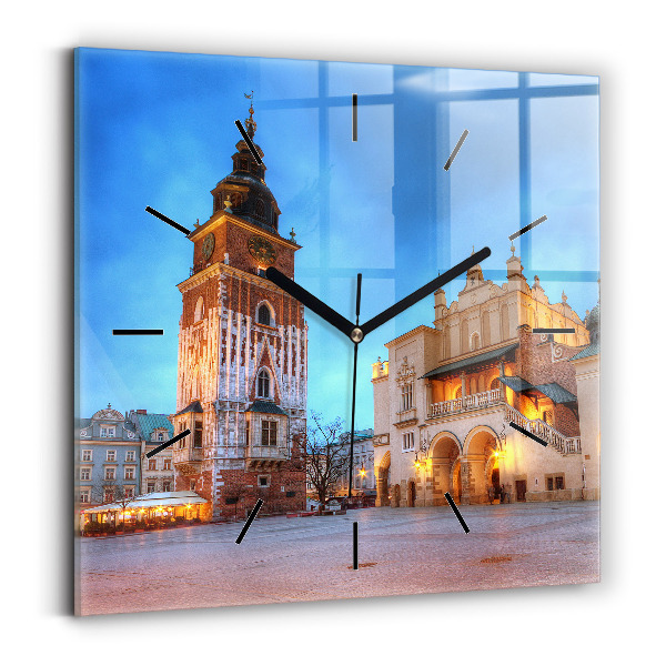 Orologio quadrato Piazza del Mercato Principale di Cracovia