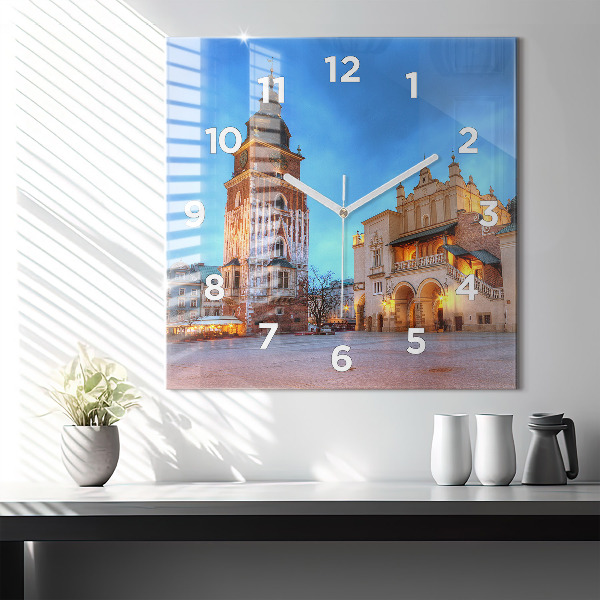 Orologio quadrato Piazza del Mercato Principale di Cracovia