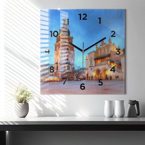 Orologio quadrato Piazza del Mercato Principale di Cracovia