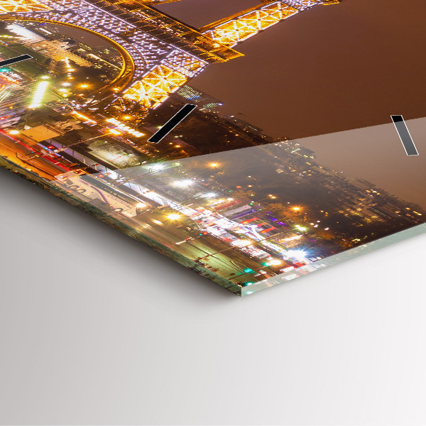 Orologio quadrato Torre Eiffel illuminata