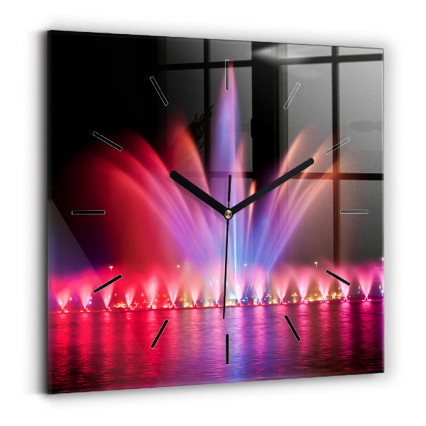Orologio quadrato Fontana di Wroclaw di notte