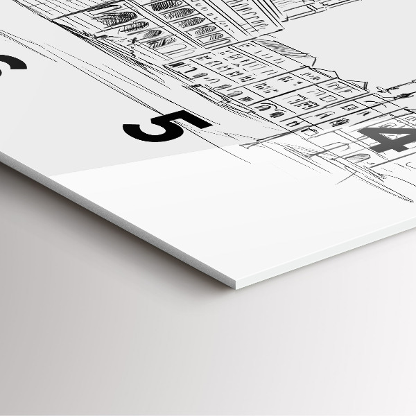 Orologio quadrato Schizzo della città vecchia di Poznań