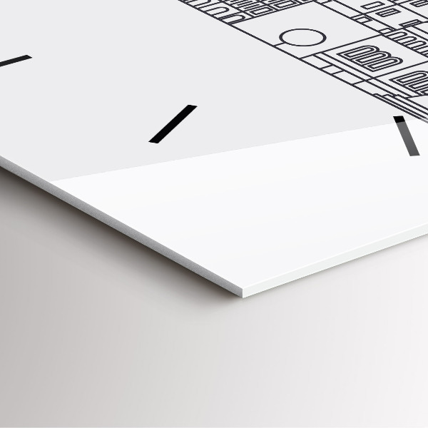 Orologio quadrato Panorama dell'architettura di Lodz