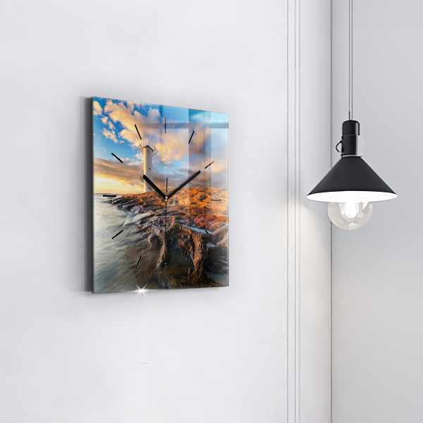 Orologio quadrato Il Faro e il Mar Baltico