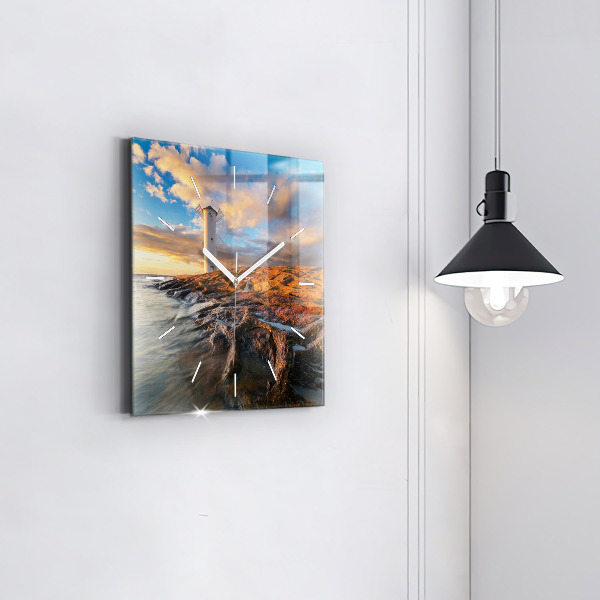 Orologio quadrato Il Faro e il Mar Baltico