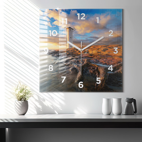 Orologio quadrato Il Faro e il Mar Baltico