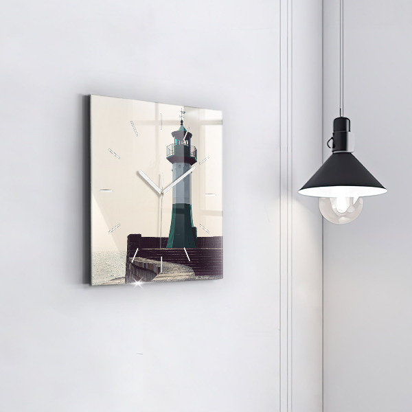 Orologio quadrato Il faro e il mare